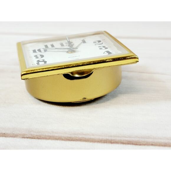 Vintage Seth Thomas Travel Alarm Clock Brown Case Germany READ - Picture 9 of 16